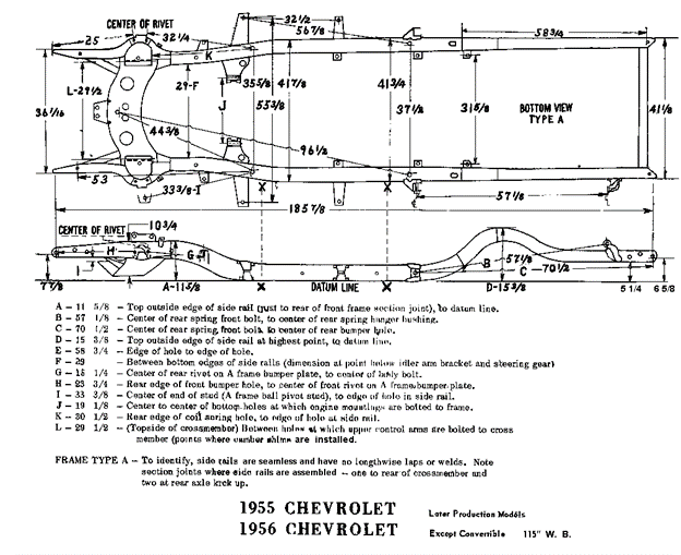 diagram of 1955-56 Chevy chassis