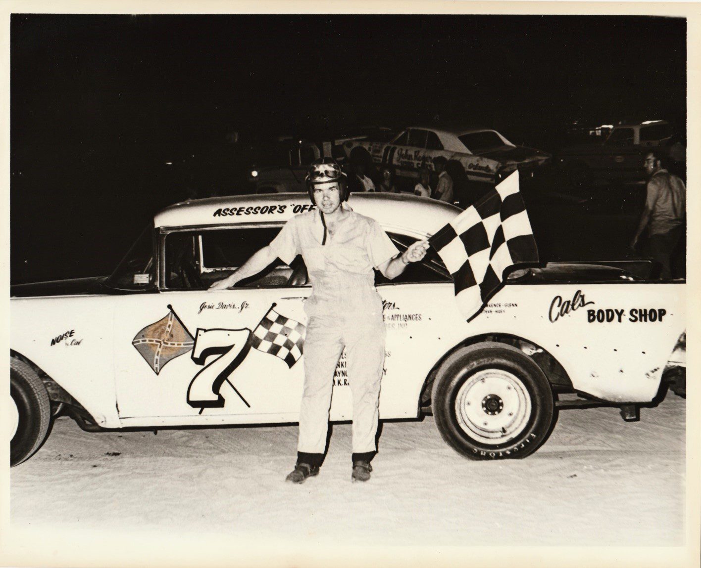 1956 #7 Chevy in victory lane