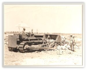 JA Davis on his bulldozer in the 1950's