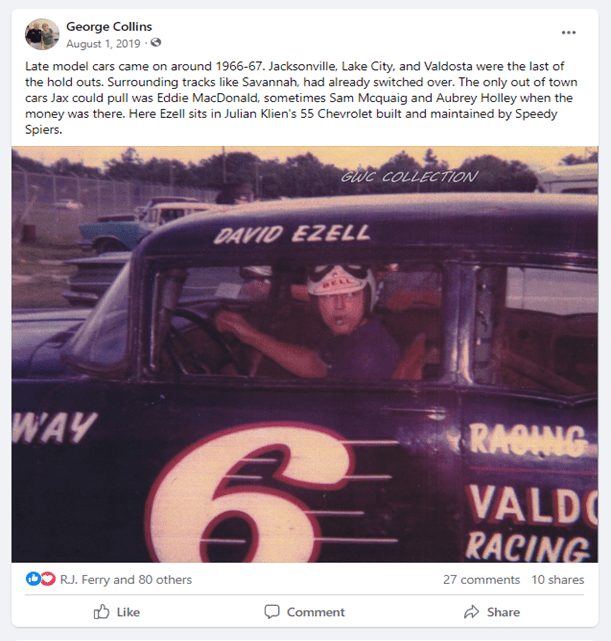 David Ezell #6 late model on the track in Lake City FL