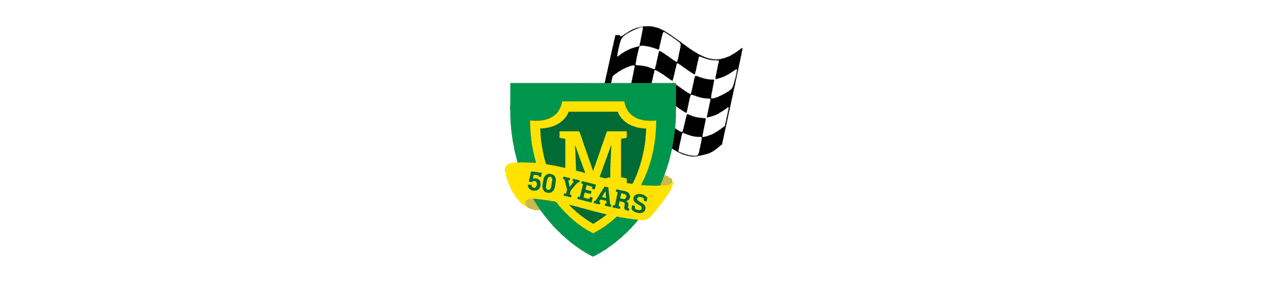 Checkered flag and shield for proposal logo