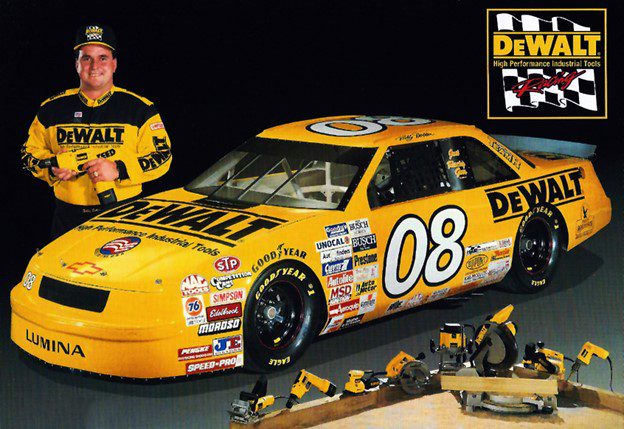 DeWalt number 08 promotional photo for a hero card from the late 1980's