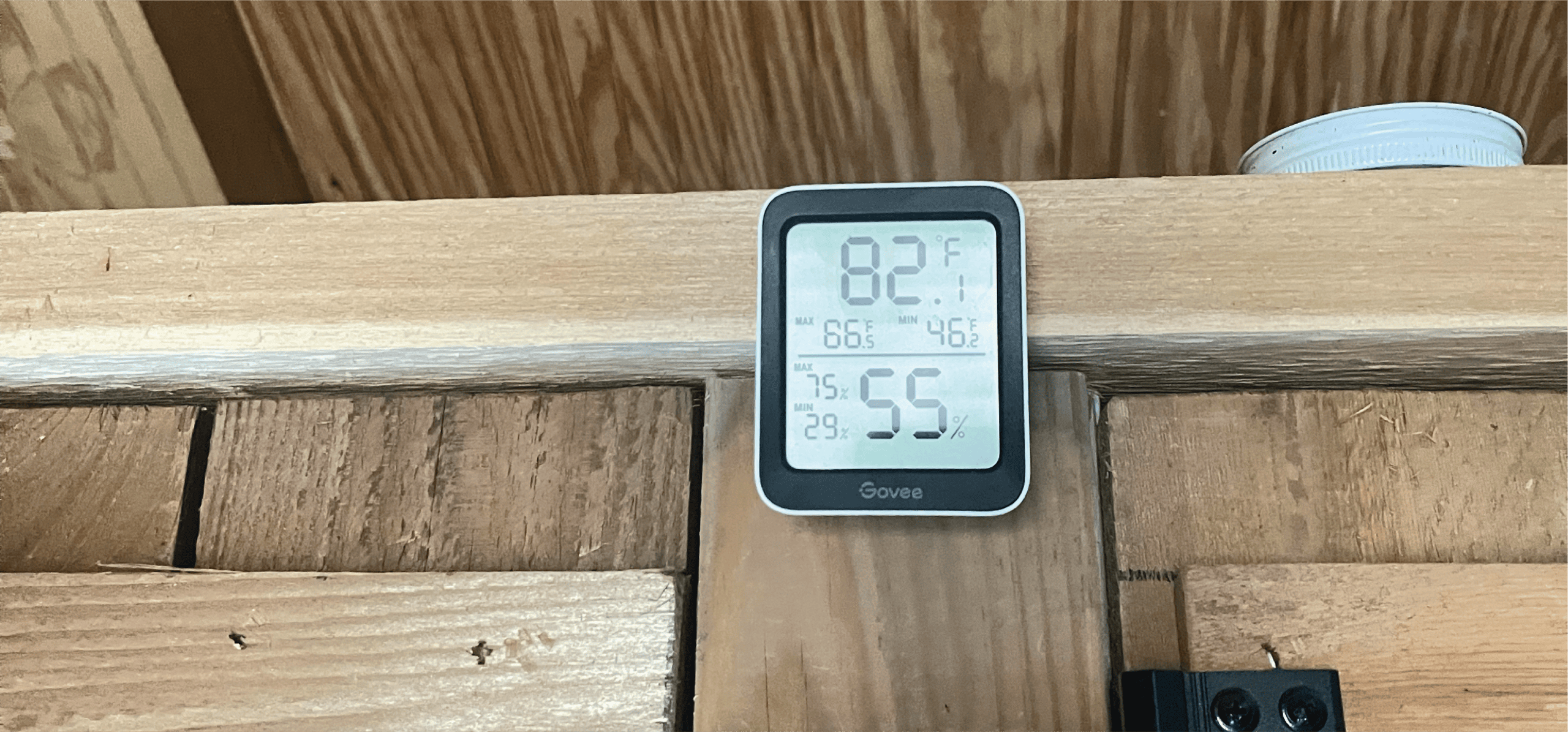 thermometer and hydrometer in bee house