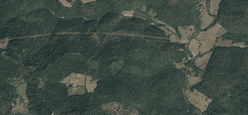 satellite photo of forest in Putnam County TN