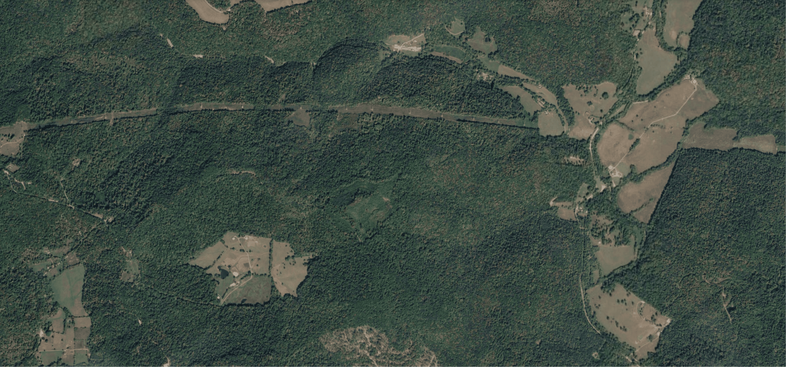 satellite photo of forest in Putnam County TN